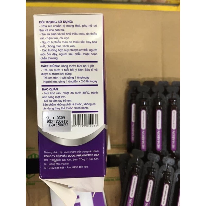 Hemabion bổ sung sắt 20 ống