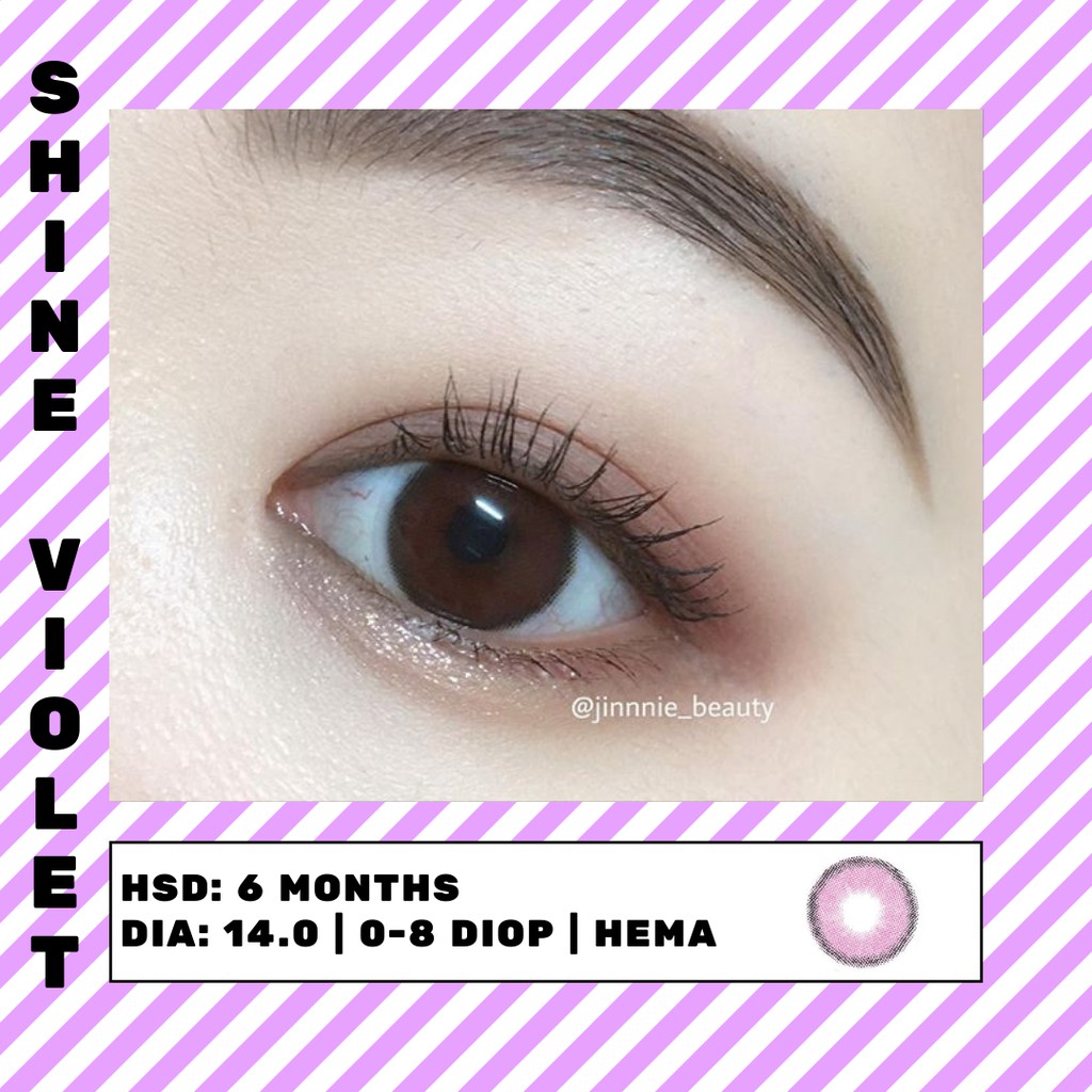 [TẶNG KÈM HỘP KÍNH] Lens mắt màu tím tự nhiên SHINE VIOLET - Lens mắt Hàn Quốc