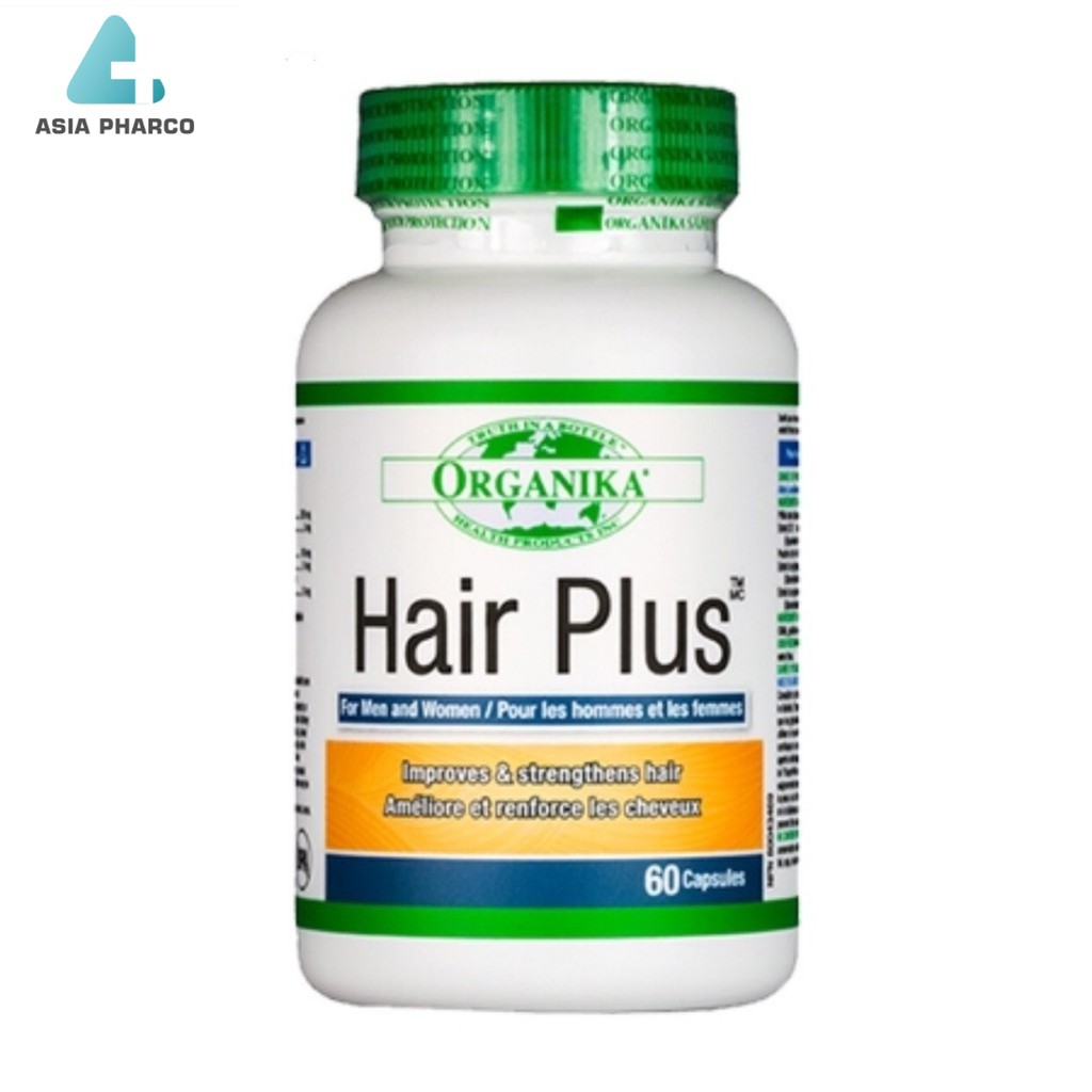 Organika Hair Plus 60 viên kích thích mọc tóc, giúp tóc chắc khỏe, chống gãy rụng, khô xơ, chẻ ngọn, hỗ trợ làm đen tóc