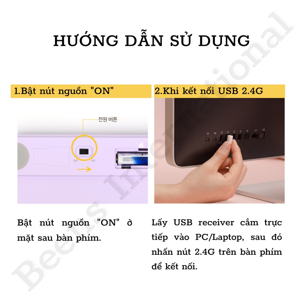 Bàn phím không dây BT21 Baby Multi Pairing Keyboard kết nối Bluetooth và USB phiên bản 2021