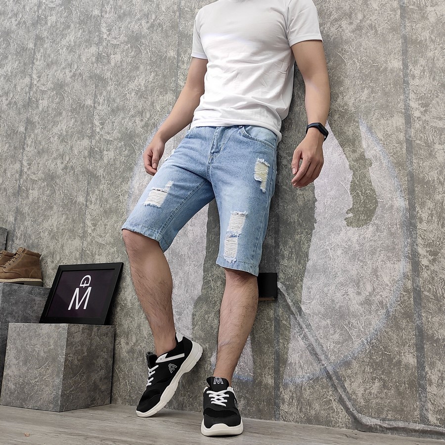 Quần short jean nam MĐ Q416 xám đậm