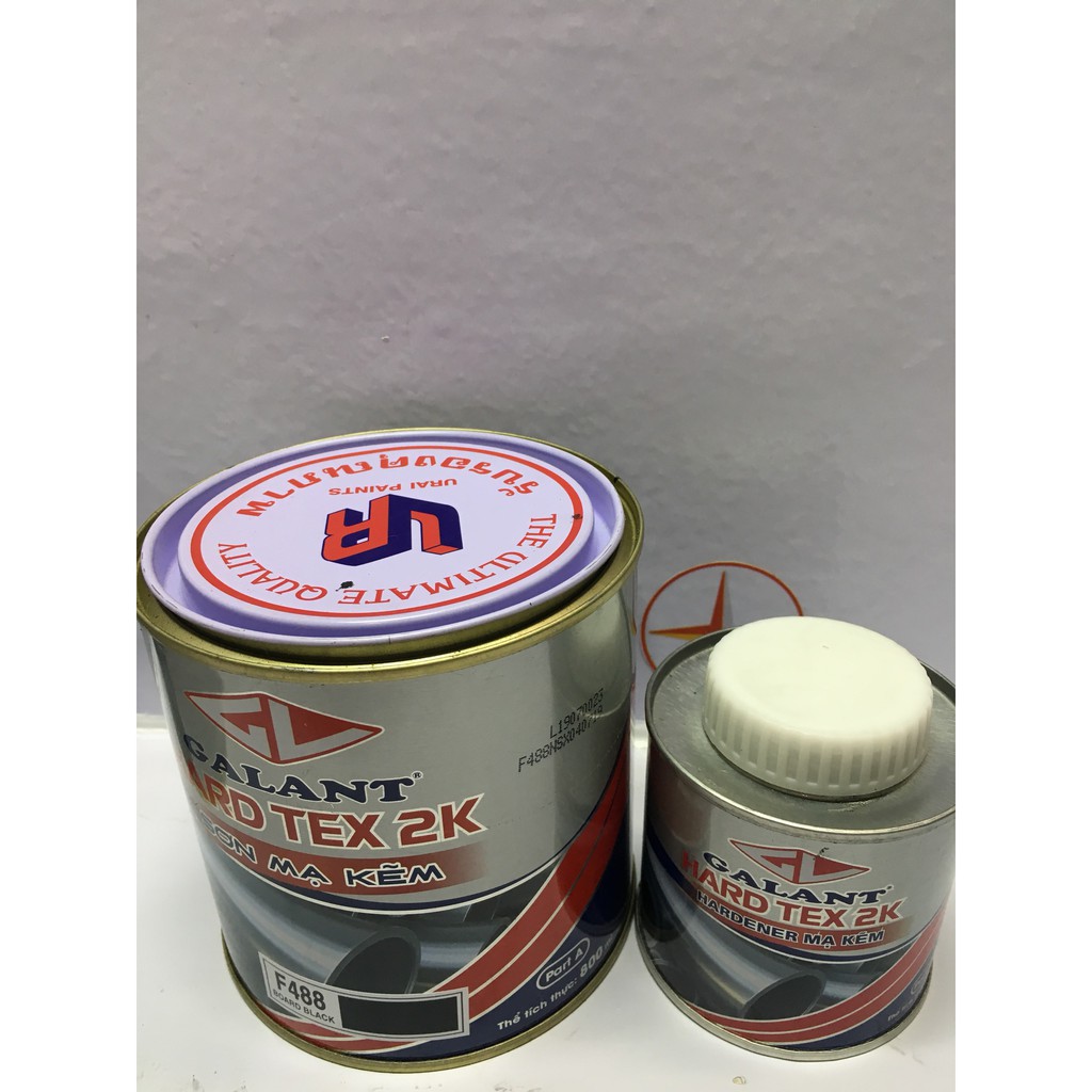 SƠN SẮT MẠ KẼM GALANT HARD TEX 2K MÀU ĐEN MỜ F 488 (1KG/BỘ)