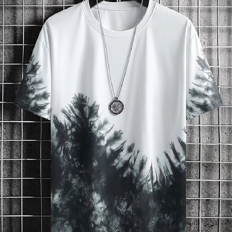 Bộ Đồ Thể Thao Áo Thun Cổ Thuyền Dáng Rộng In Họa Tiết Thời Trang Mùa Hè Hàn Quốc Cho Nam Cỡ Lớn [M-3XL]