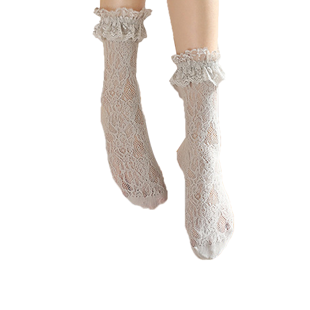 Tất Ren Cổ Thấp Phong Cách Lolita Cho Nữ
