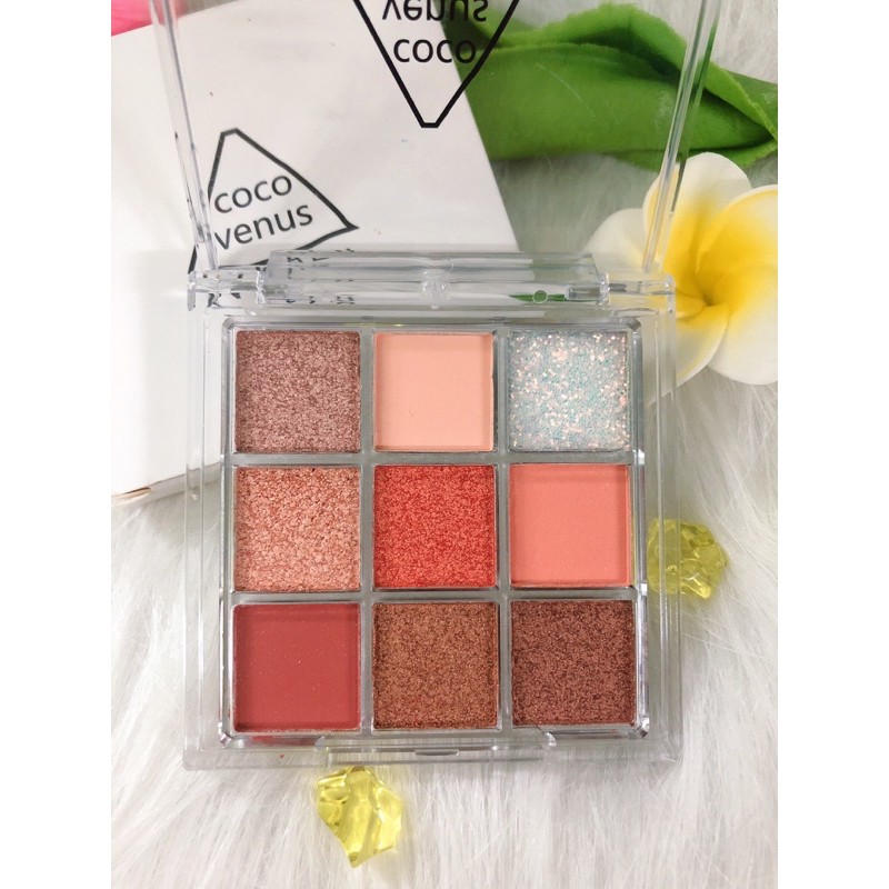 Bảng phấn mắt có nhũ kim tuyến tone màu tổng hợp xu hướng giá rẻ đẹp - Marisa Beauty