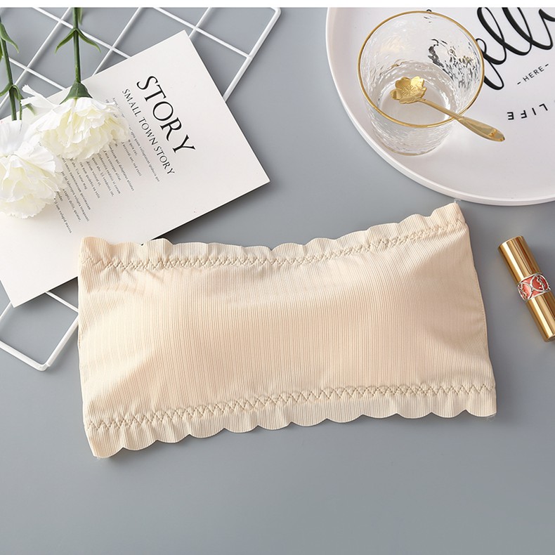 Áo Ngực Quây Dạng Ống Bralette Có Viền Hít Silicon Chống Tụt