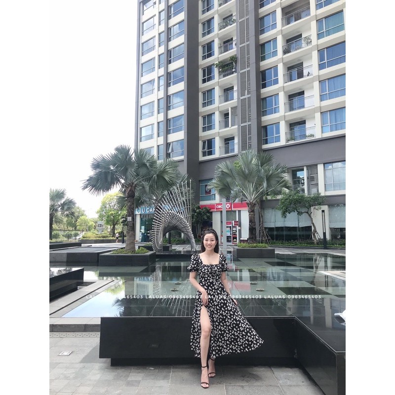 Đầm xẻ tà bigsize maxi form dài Laluas