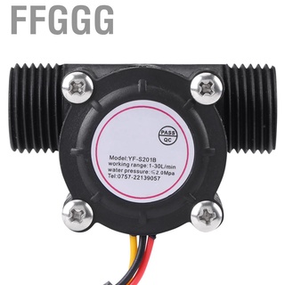 Ffggg Precision G3/4 Thread Water Flow Sensor Hall Effect Flowmeter 1-30L/min Black oe