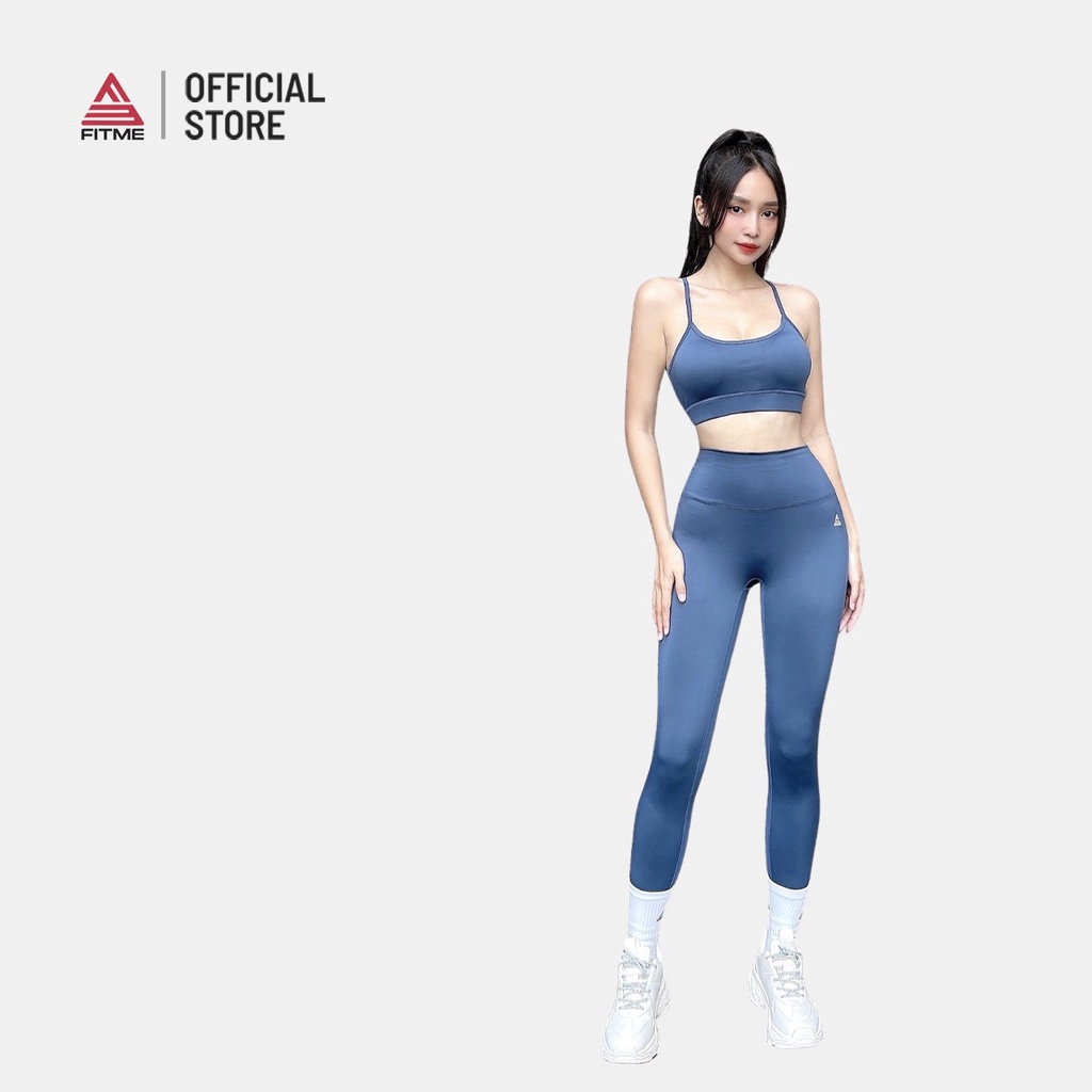 Set quần áo tập gym nữ Fitme áo bra 2 dây Theta, quần legging dài chất liệu thun co giãn 4 chiều