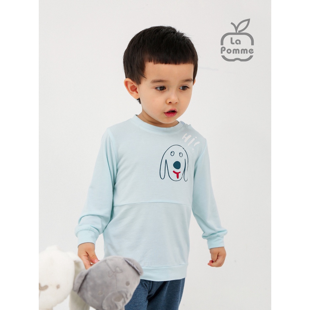 Bộ La Pomme dài tay Bamboo cao cấp mềm mịn thoáng mát thấm hút tốt cún hi cho bé trai bé gái SL238