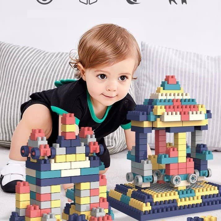 Bộ xếp hình lego 520 chi tiết siêu to khổng lồ giúp phát triển trí não tránh xa tivi điện thoại