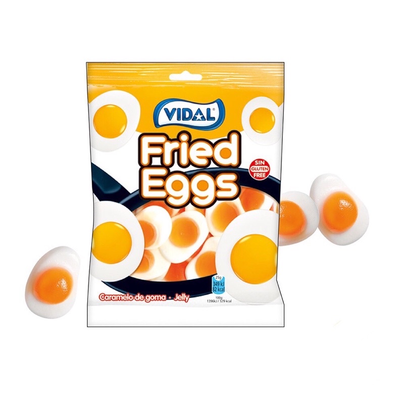 Kẹo dẻo trái cây hình trứng chiên, cây kem và hàm răng dễ thương Vidal Tây Ban Nha 80g