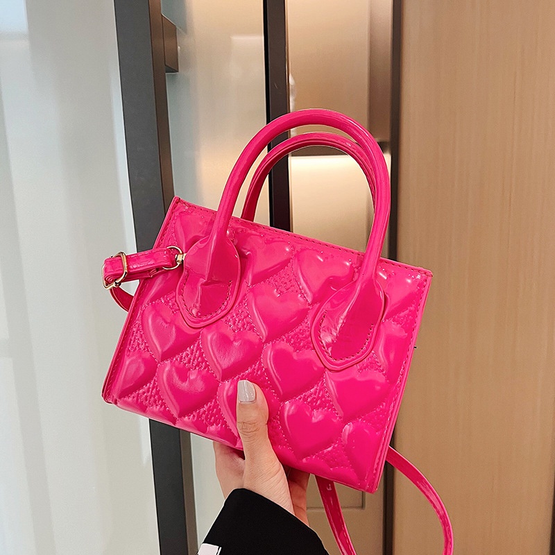 Túi Xách Đeo Vai Kiểu Vuông Nhỏ Thêu Hình Trái Tim Lấp Lánh Thời Trang Mới 2022