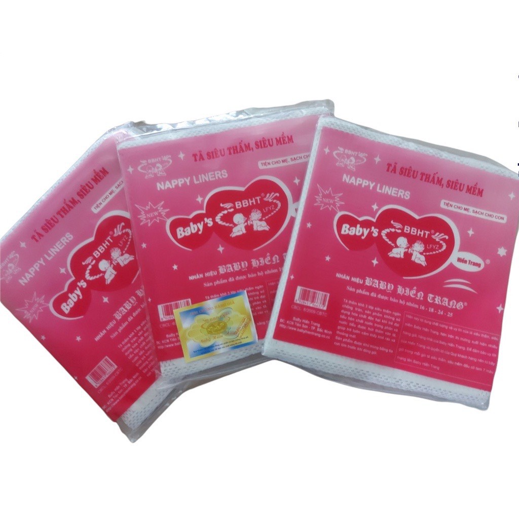 Lót phân xu tím 3 lớp Hiền Trang 9-10 miếng cho bé sơ sinh/ Giấy lót phân su - Sỉ