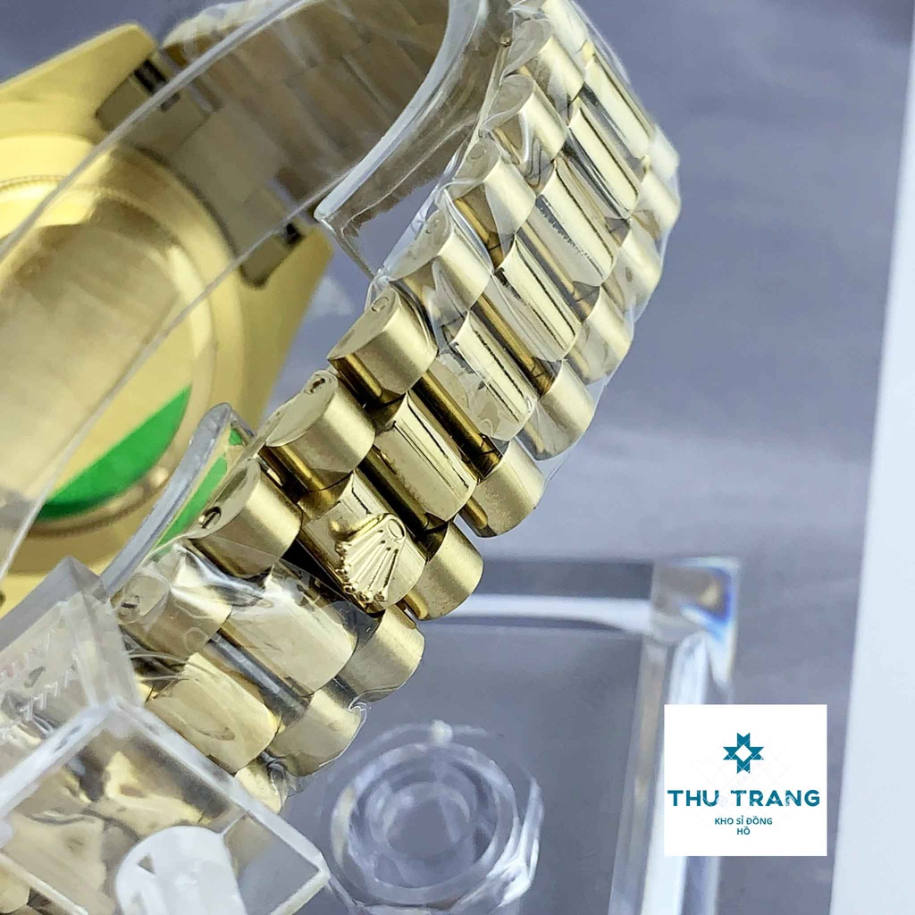 Đồng hồ nam Rolex đồng hồ cơ Automatic Rolex classic 2 lịch mặt KHẢM TRAI dây VÀNG size 40-41mm