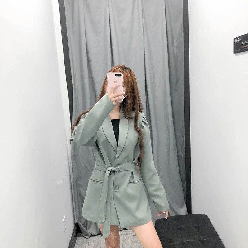 (Hàng dày Đẹp)Ảnh thật 3 hình cuối-HC153.Áo blazer thiết kế thắt đai kiểu mới