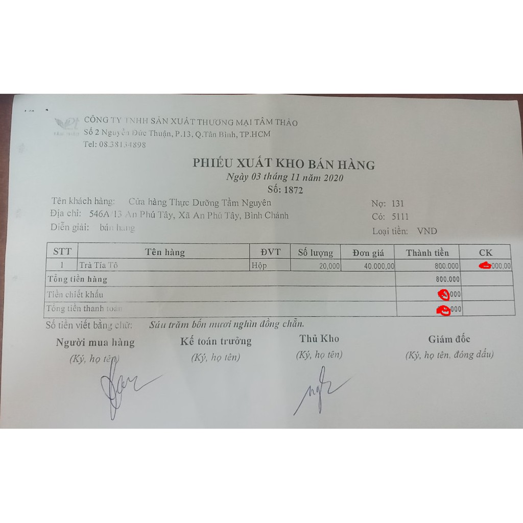 Trà Tía Tô Tâm Minh 20 túi lọc