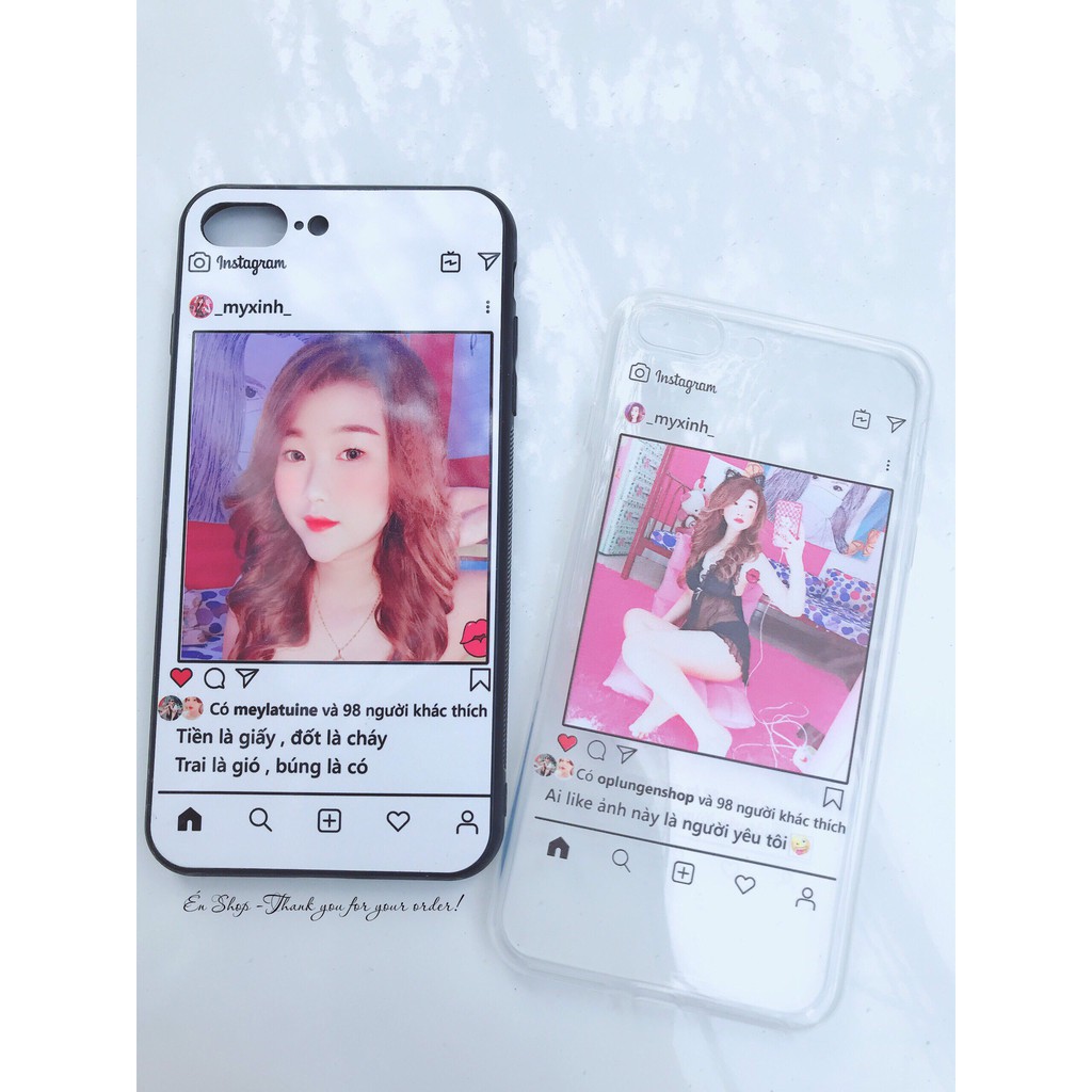 Ốp điện thoại in theo yêu cầu khung Facebook, Instagram, Spotify hot trend 2021