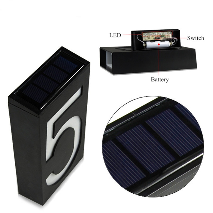 Đèn led Năng Lượng Mặt Trời Chống Thấm Nước Hình Số Phẳng Cho Nhà Ở/Ngoài Trời