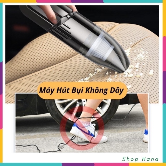 [HÀNG MỚI]Máy Hút Bụi Không Dây Mini Cầm Tay Vệ sinh Xe Hơi, Đồ dùng gia đình, Máy nhỏ gọn tiện ích HNH012
