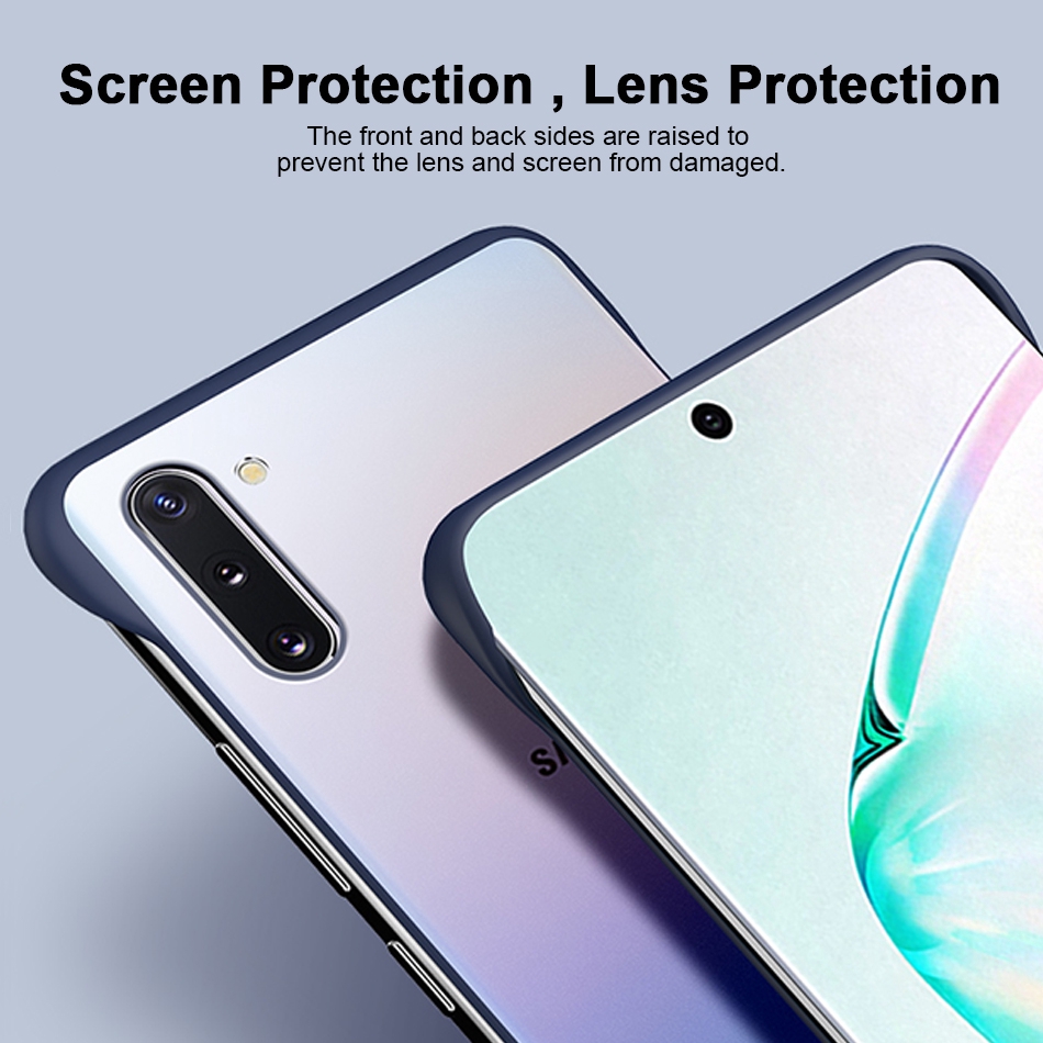 Ốp Lưng Trong Nhám Viền Màu Cho Điện Thoại Samsung Galaxy Note 10 Plus S10 5G S10 + S23 + S23 Ultra Note 10 +