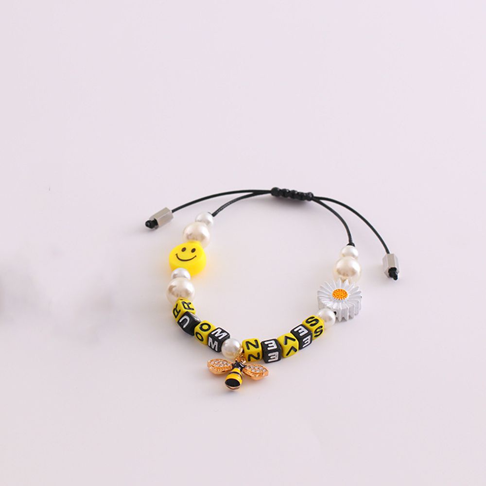 LOMBARD Vòng tay Vòng cổ thiết kế hình hoa cúc mặt cười phong cách hip hop Hàn Quốc cá tính thời trang cho nam và nữ