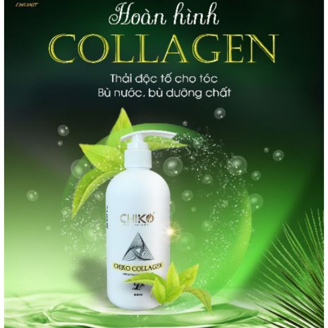 [SIÊU PHỤC HỒI TÓC] Hấp - Ủ - Xả Collagen Chiko Hương Trà Xanh Dạng Chai 500ml