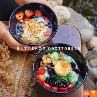 Tô, bát đựng chè, bún, trái cây loại tròn đen trơn - dụng cụ pha chế quầy bar, gia dụng [ có sỉ ]