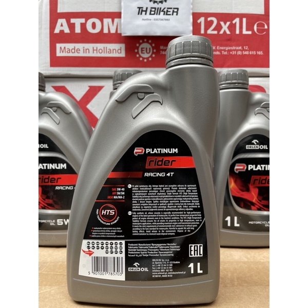 Dầu nhớt xe số, côn tay Orlen Platinum Rider Racing 4T 5w40 nhập khẩu Ba Lan