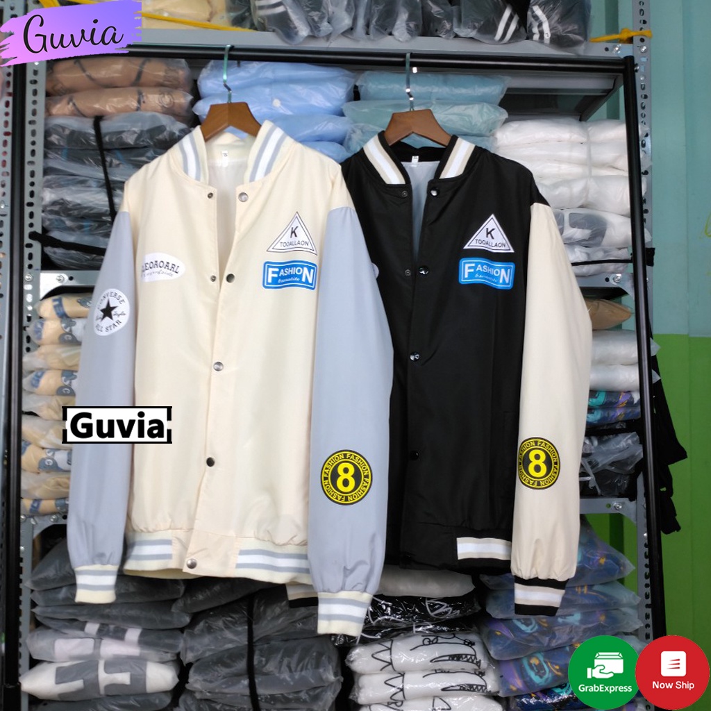 Áo Khoác Dù Nam Nữ 2 Lớp GUVIA Unisex Mặc Cặp Form Rộng, Áo Khoác Gió Bomber Chống Nắng Ulzzang