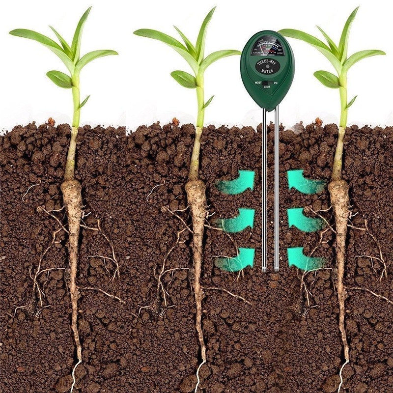 Máy đo, dụng cụ đo độ PH đất 3 trong 1 (PH, Độ ẩm, Ánh sáng)