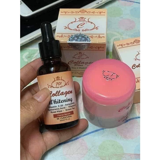 COMBO KEM VÀ SERUM COLLAGEN PLUS VIT E DƯỠNG TRẮNG DA