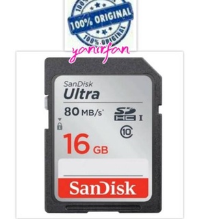 Thẻ Nhớ Sandisk Ultra 16GB Class 10 SDHC UHS-I Dung Lượng 80MB/s (SDSDUNC-016G-GN6IN)