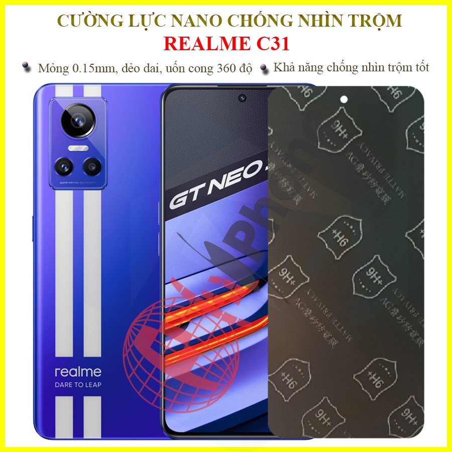Dán chống nhìn trộm cho Realme GT Neo3 (Neo 3) - Dán cường lực dẻo nano 9H+