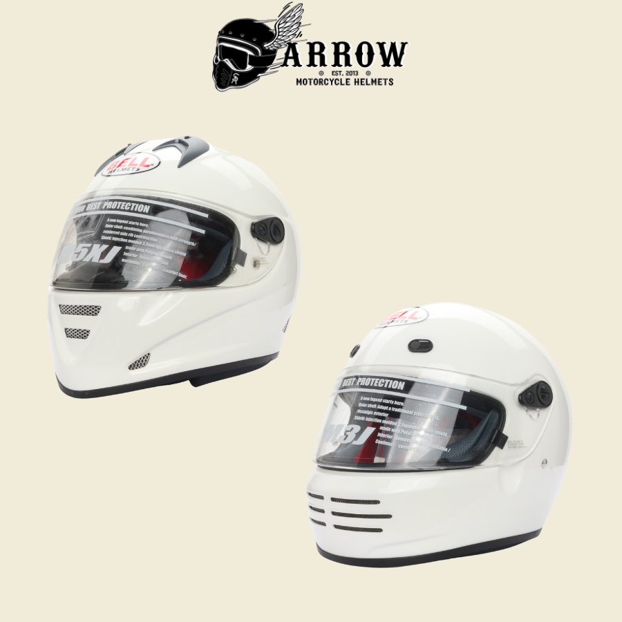 Mũ bảo hiểm fullface BELL M3XJ -  BELL M5XJ trắng bóng