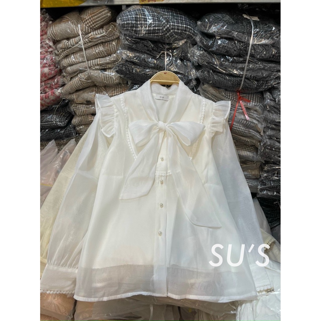 Áo sơ mi buộc nơ vai bồng A2172 SUSTORE