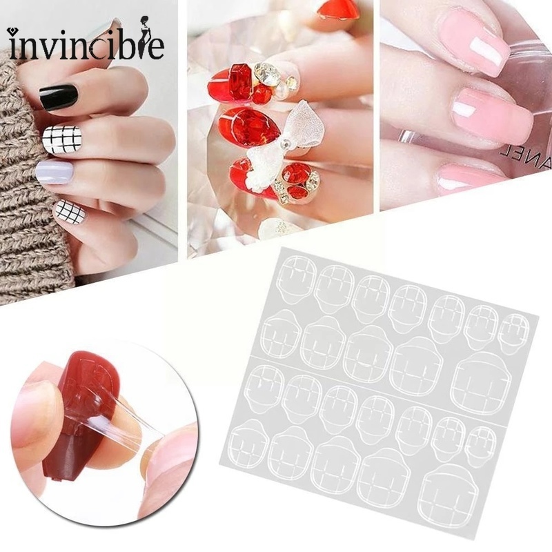 Set 24 Miếng Dán Hai Mặt Trang Trí Móng Nghệ Thuật Chống Thấm Nước