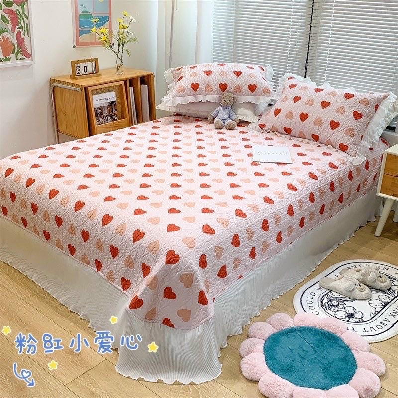 Set Ga Gối Cotton Chần Viền Bèo , Nhiều Hoạ Tiết_ shinbedding