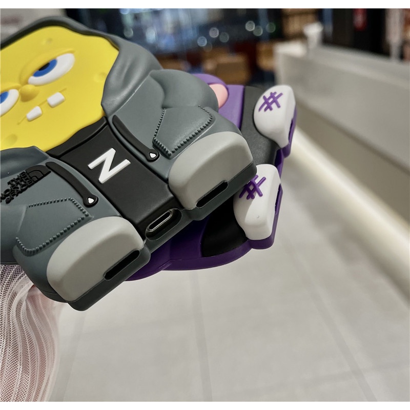 Ốp Điện Thoại Silicon In Hình SpongeBob 3D Dễ Thương Cho iPhone 14 13 12 11 Pro Max XR X XSMAX