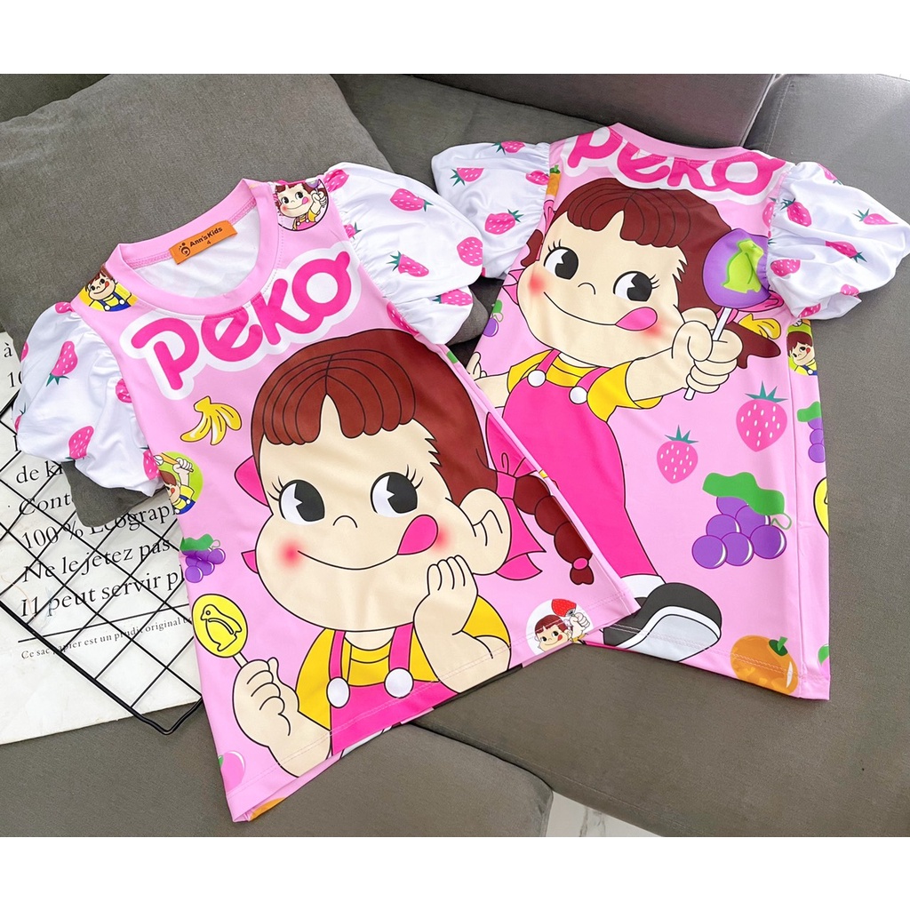 Đầm suông thun lạnh in 3D size đại cho bé gái từ 23 đến 45kg - Đầm váy bé gái - FREESHIP