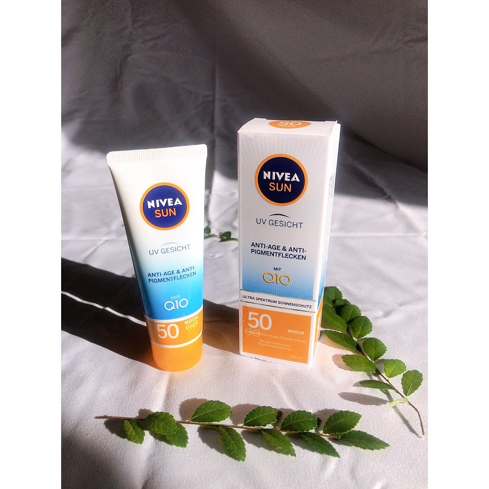 Kem chống nắng NIVEA  ngăn ngừa lão hóa thâm nám SPF50 UV Face Q10 Anti-pigments (50ml)