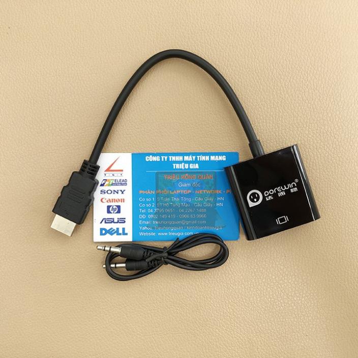 Cáp Chuyển HDMI Sang VGA Cao Cấp - Có Cổng Âm Thanh - Dorewin C1182