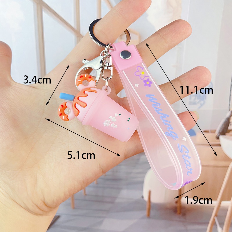 Móc Khóa Hình Ly Trà Sữa 3D Dễ Thương