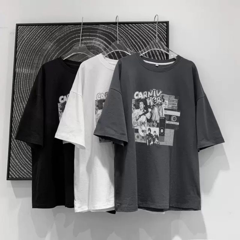 Áo thun tay lỡ nam nữ, áo phông unisex from rộng chất cottong thấm hút mồ hôi in hình Hers