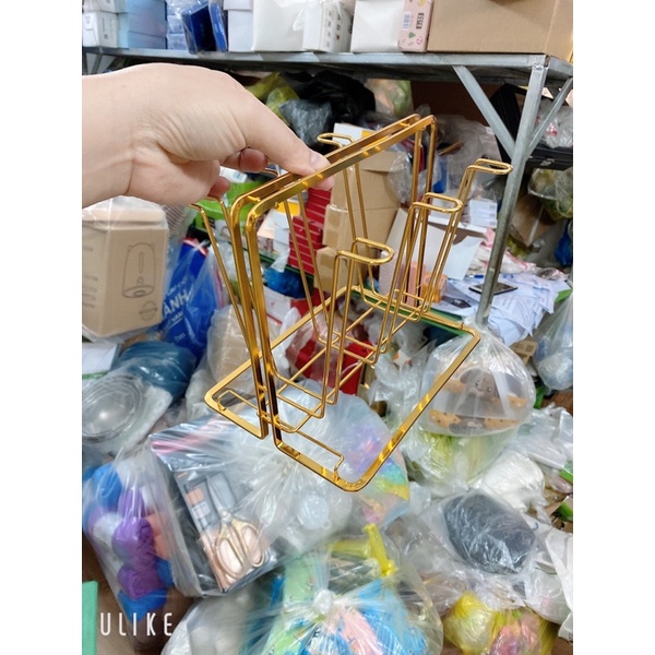 Giá úp ly, kệ úp cốc kèm khay hứng nước, chất liệu inox 304 mạ vàng sang trọng - NgocThi Store