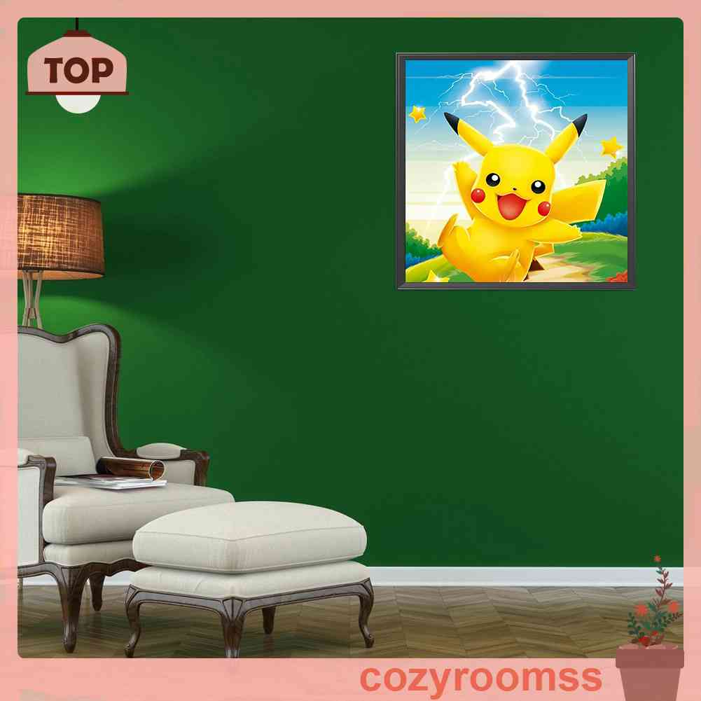 Tranh Đính Đá Kim Cương Toàn Bộ 5D DIY Hình Pikachu