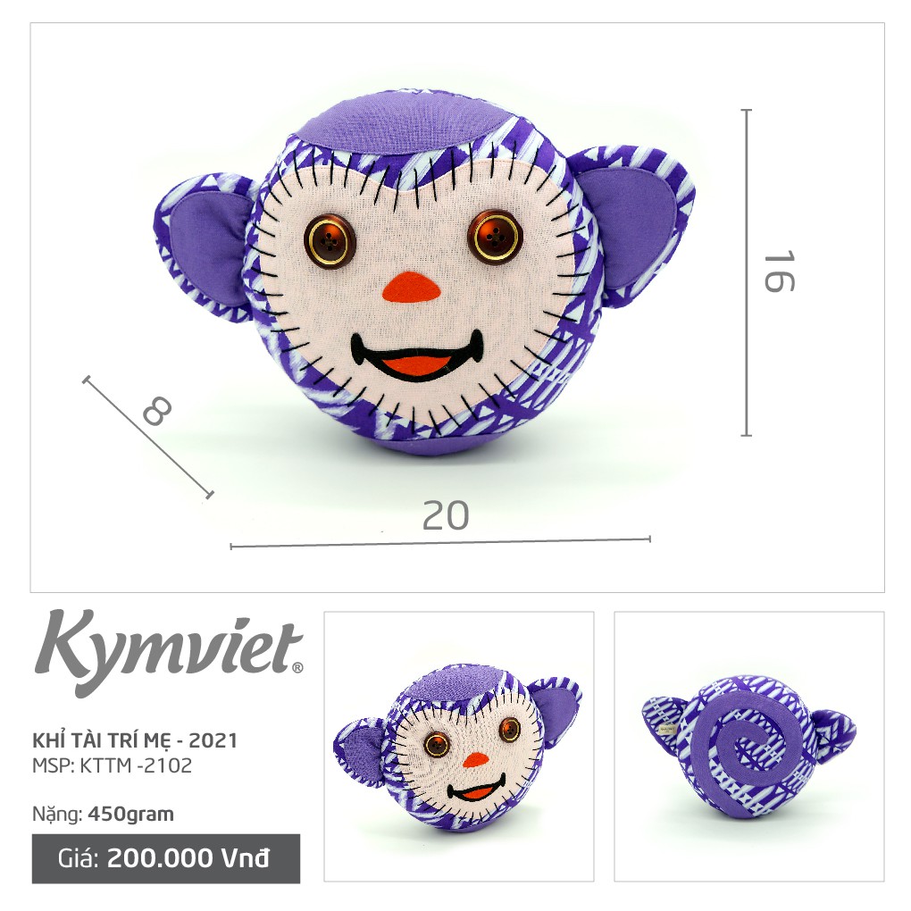 Đồ Chơi Nhồi Bông Hình Gia Đình Khỉ Tài Trí Kymviet Craft Cotton