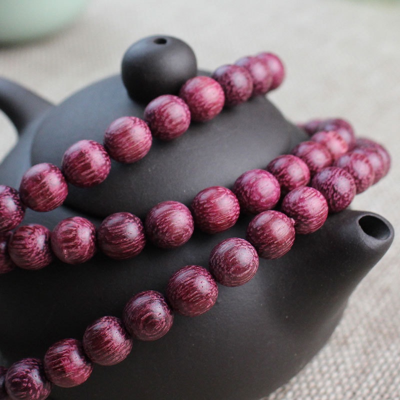 Vòng Tay 108 Hạt Gỗ Đàn Hương Màu Tím/Hồng/Đỏ Đa Ứng Dụng Làm Quà Tặng Cho Bạn Gái