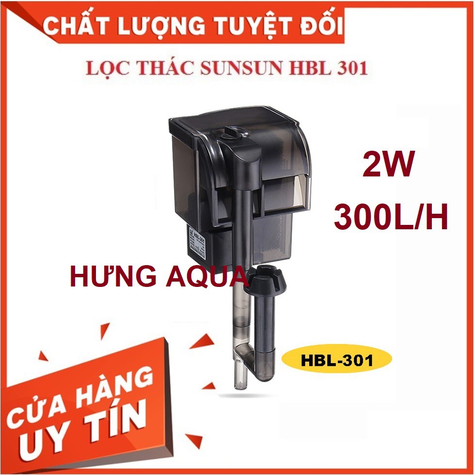 Lọc thác treo bể cá mini SUNSUN HBL 301, 501 701 tiết kiệm điện tích hợp lọc váng (chính hãng)