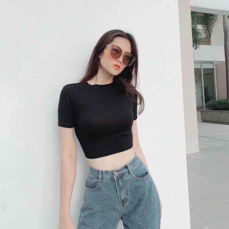 Áo Ôm Body Croptop Cổ Polo, Áo Crotop (Crt) Tay Ngắn Cổ Bẻ Cá Tính - Kèm Ảnh Và Video Thật